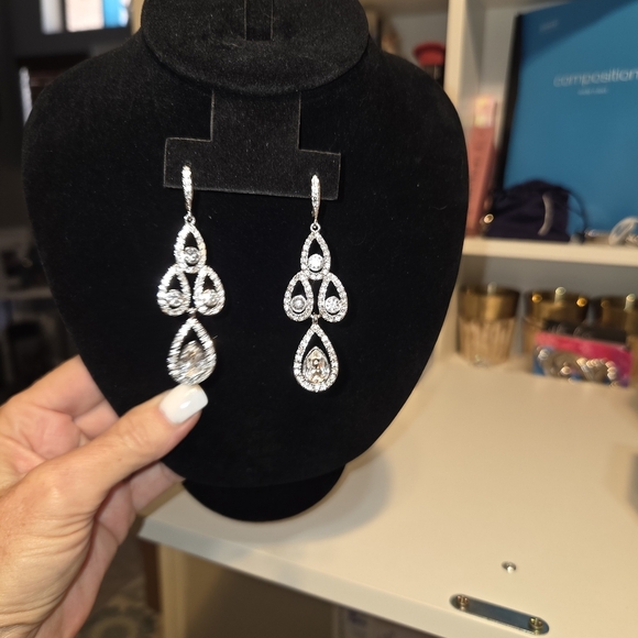 Givenchy Silver Drop Earrings - Picture 1 of 5